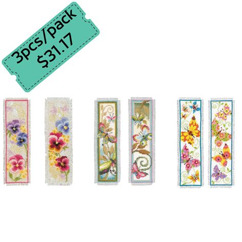 14CT Butterfly Counted Cross Stitch Set Bookmark Double Side Embroidery Art