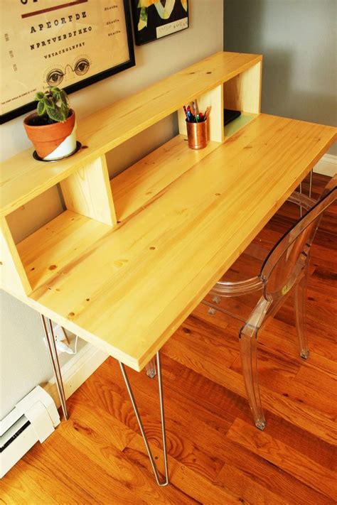 How To Build A Hairpin Legs Desk With Shelf | Simple desk, Diy standing desk, Contemporary home ...