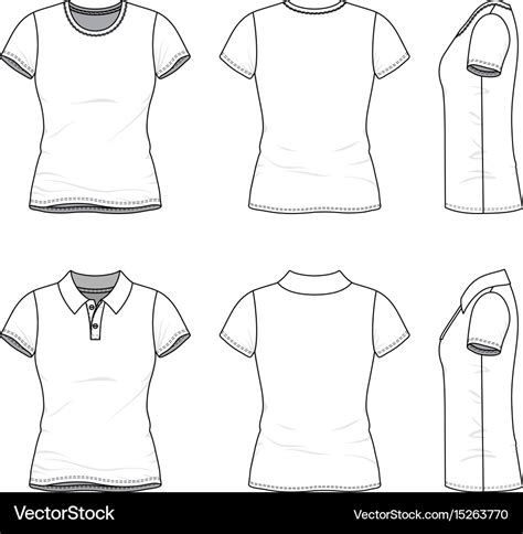 Templates of female t-shirt and polo shirt Vector Image