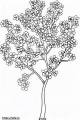 Cherry tree coloring Page sketch template