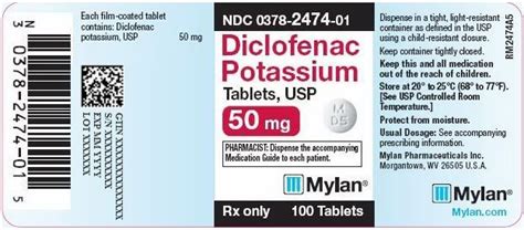 Diclofenac Potassium - FDA prescribing information, side effects and uses