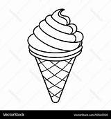 Ice Cream Cone For coloring Royalty Free Vector Image sketch template