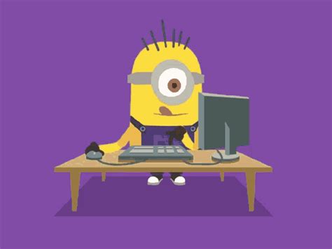 Minions Workaholic GIF - Minions Workaholic Computer - Discover & Share GIFs