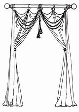 Window Curtains Coloring Page Get Pages Sketch sketch template