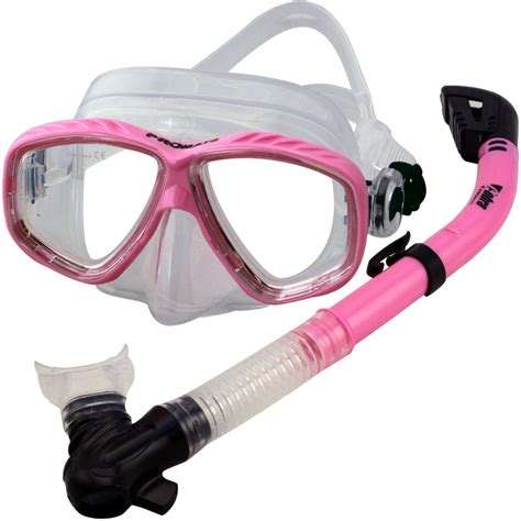 PROMATE Snorkeling Scuba Dive DRY Snorkel Mask Gear Set, Pink - Walmart.com - Walmart.com