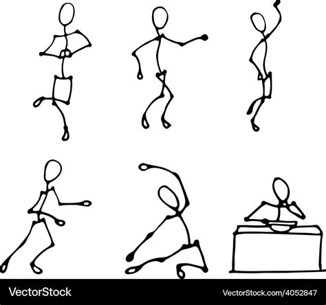 Stick human figures set Royalty Free Vector Image