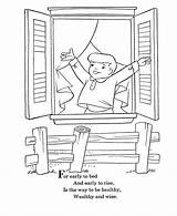 BlueBonkers  Nursery Rhymes Coloring Page Sheets Early To Bed sketch template