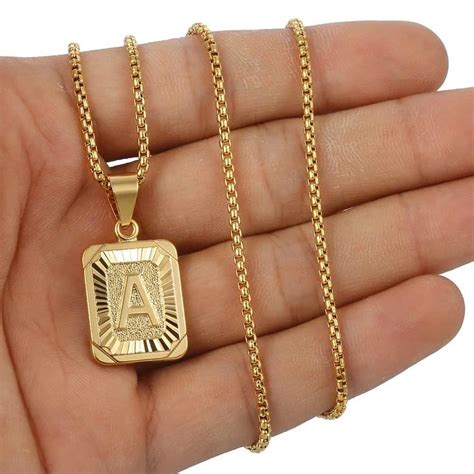 A-Z Gold Pendent Necklace in 2020 | Letter pendants, Letter pendant necklace, Pendant