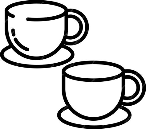 Premium Vector | Cup and outline vector illustration