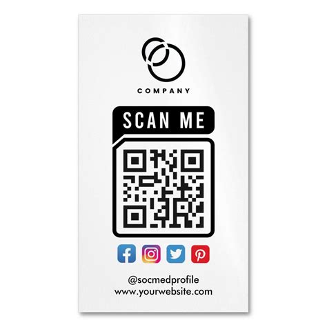 Scan ME QR Code Social Media Logo Modern Simple Business Card Magnet | Zazzle | Simple business ...