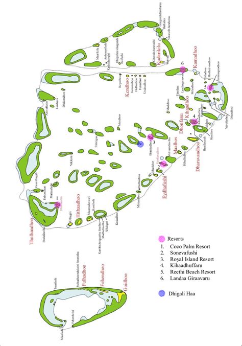 5. Map of Baa Atoll, showing location of Dhigali Haa. (adapted from... | Download Scientific Diagram