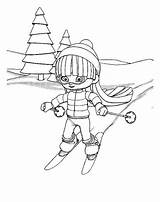 Learning Downhill Skiing Coloring Page  Sky Pages sketch template