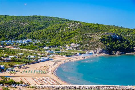 Peschici Beach - Apulia, Gargano, Puglia, Italy Stock Photo - Image of adriatic, panoramic ...