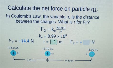 Solved Calculate the net force on particle qi. In Coulomb's | Chegg.com