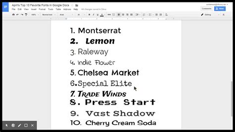 My Top 10 Favorite Fonts in Google Drive - YouTube