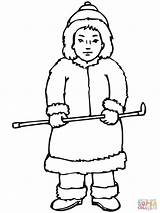 Inuit Boy Coloring Online sketch template