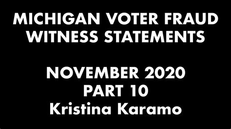 2020 Election - MI Voter Fraud Witness Kristina Karamo Saw Ballots Being Given to Biden in Detroit
