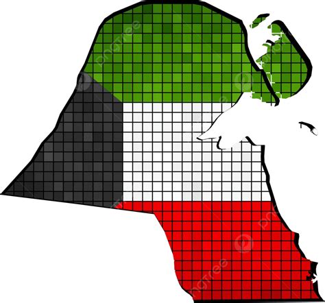 Kuwait Map With Flag Inside Cartography Flags Grunge Vector ...