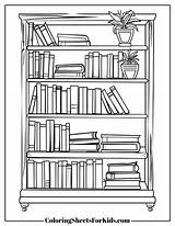 Bookshelf Coloring Pages Free Print And Downloads  Sheets sketch template
