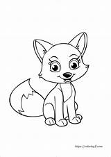 Cartoon Fox  Free Coloring Sheet 2024 sketch template