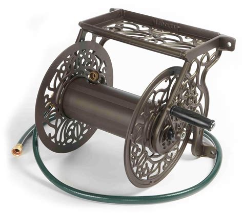 Amazon.com : Liberty Garden Products 704 Decorative Cast Aluminum Wall Mount Garden Hose Reel ...