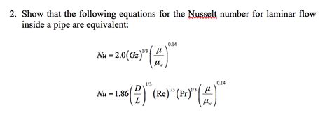 Nusselt Number For Laminar Flow