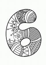 Printable Number 6 Coloring Page sketch template
