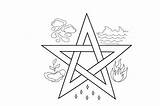 Magic Pentagram With Elements Coloring Page SVG Cut  By Creative sketch template