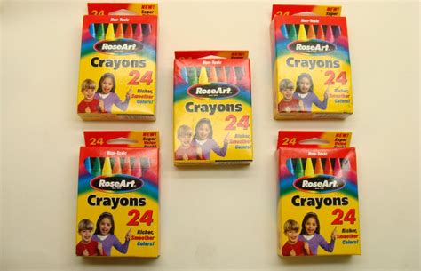 Rose Art 5 packs of 24 color crayons drawing by BECKSRELICS