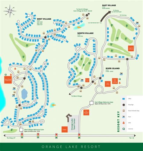 Orange Lake Resort Map, Orlando, Florida - Orange Lake Florida Map ...