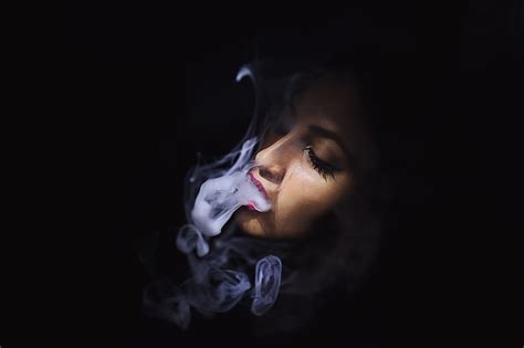 1920x1080px | free download | HD wallpaper: women, face, smoke, black ...