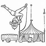 Circus Acrobats Clown Coloring Page · Creative Fabrica sketch template