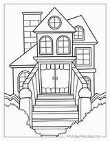 Haunted House Coloring Pages sketch template