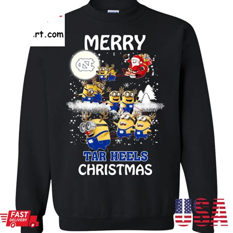 Perfect North Carolina Tar Heels Minion Ugly Christmas Sweaters Santa ...