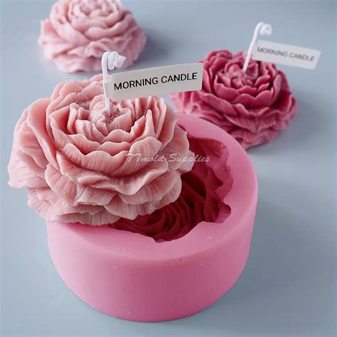 Peony Flower Candle Silicone Mold Flower Handmade Soap Mold - Etsy | Silicone candle molds, Diy ...