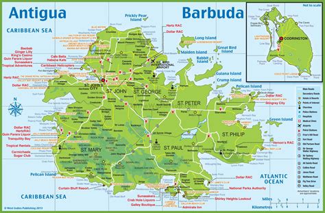 Tourist Map of Antigua and Barbuda