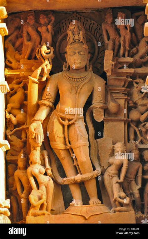 Sculptures on Khajuraho mandir Stock Photo - Alamy