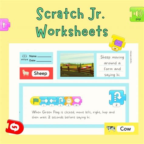 [Digital Download] Printable Scratch Junior Worksheets