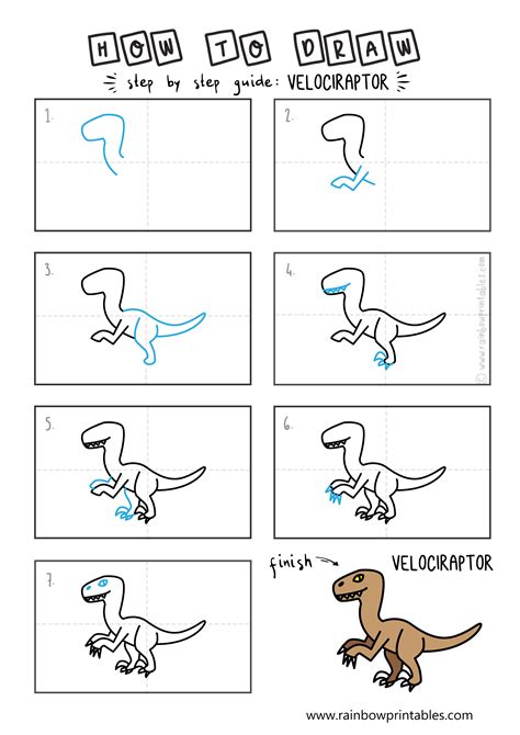 HOW TO DRAW A VELOCIRAPTOR DINOSAUR MONSTER JURASSIC PARK ILLUSTRATION ...