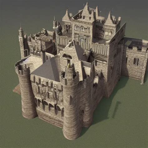 a computer generated image of a medieval castle, an | Stable Diffusion | OpenArt