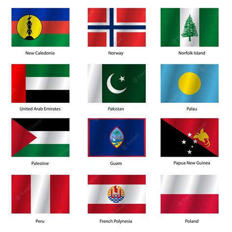 Premium Vector | Set flags of world sovereign states vector illustration