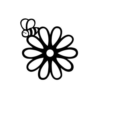 Bee Flower Svg Pollinating Bee Svg Silhouette Cutting File C - Inspire Uplift