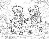 Hiking Coloring Pages sketch template