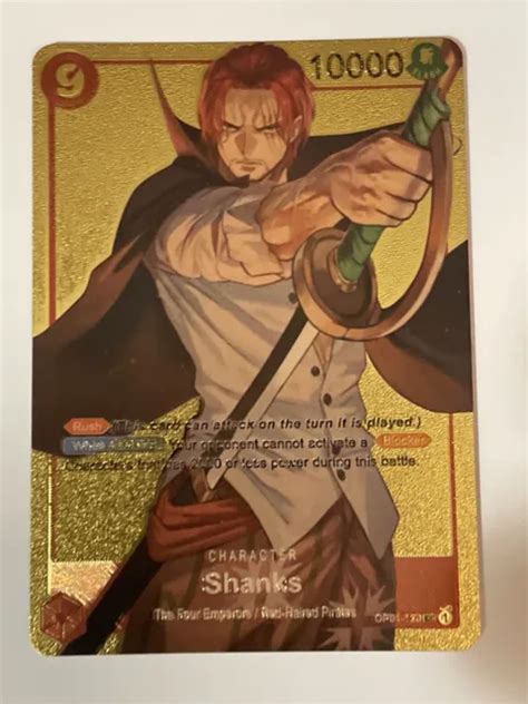 SHANKS ONE PIECE Anime GOLD FOIL FAN ART Custom Collectible CCG Card $3.99 - PicClick