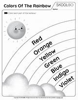 Rainbow Worksheets Worksheet Coloring Printable Kids Color Preschool  sketch template