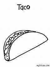 Taco Coloring Page Cute Pages  sketch template