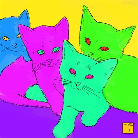Trippy Cat, Lsd Art, Trippy Visuals, Kitten Art, Magic Cat, Kawaii Cat, Cat Drawing, Psychedelic ...