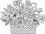 Flower Basket Coloring Page  Home sketch template