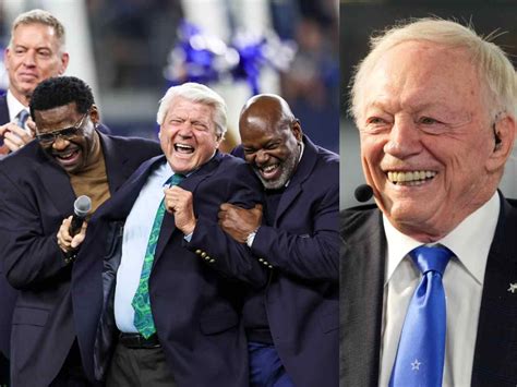 WATCH: Jimmy Johnson's awkward camera mishap beside Cowboys cheerleader post triumphant speech ...