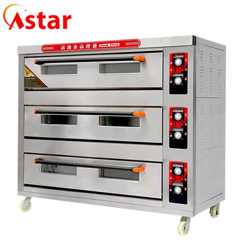 Astar Bakery Equipment Baking Machine Stainless Steel 3 Deck 9 Trays Commercial Electric Oven ...